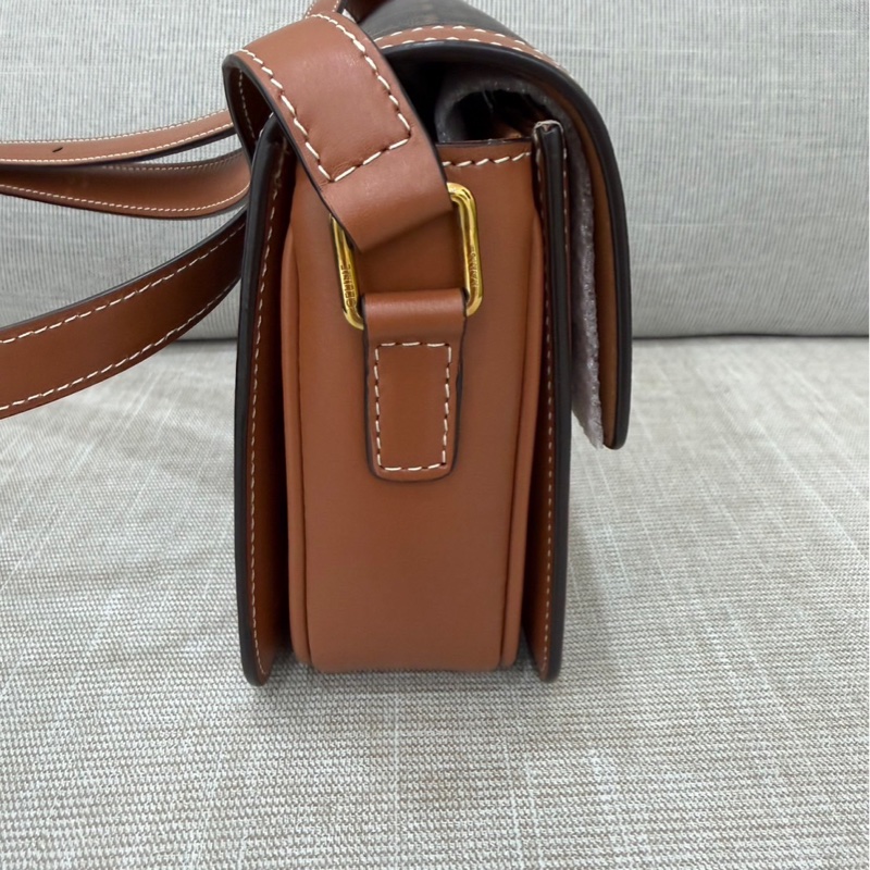 Celine棕色老花凱旋門box teen 斜背包-8