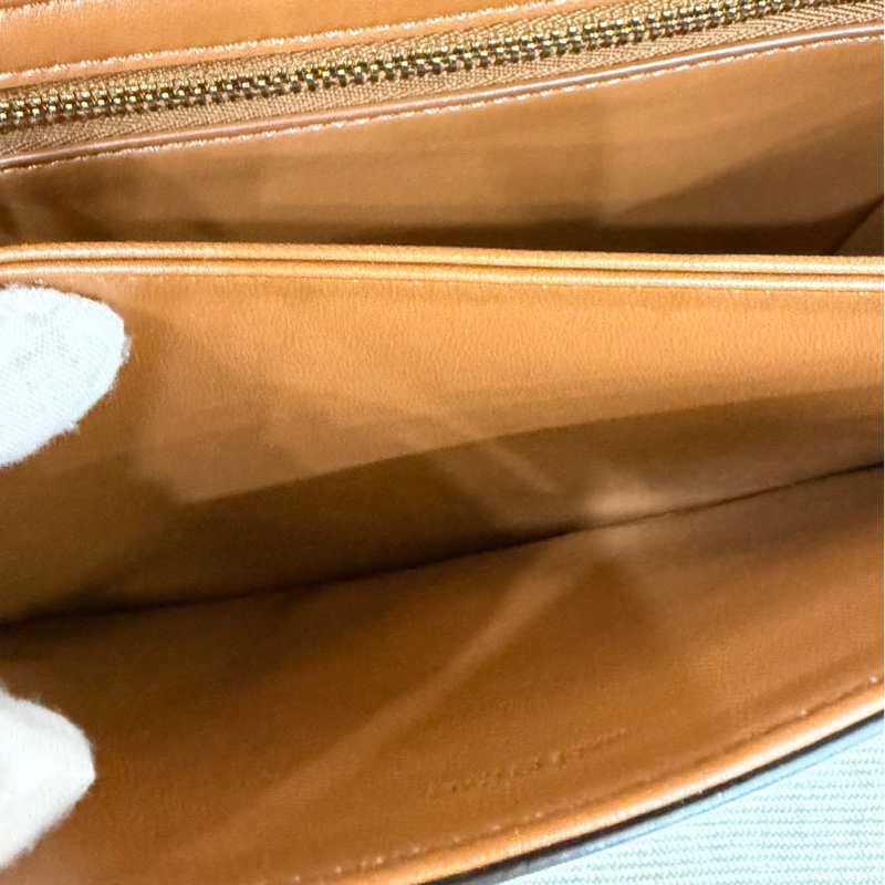 Celine棕色老花凱旋門box teen 斜背包-19