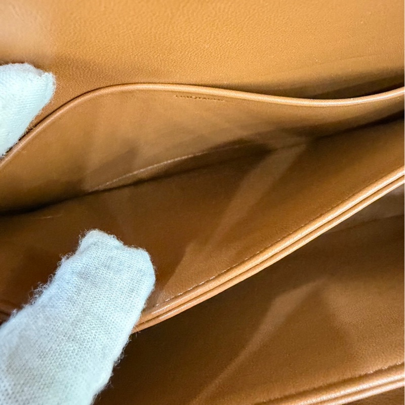 Celine棕色老花凱旋門box teen 斜背包-20