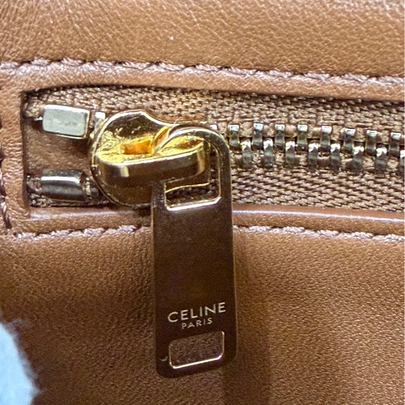 Celine棕色老花凱旋門box teen 斜背包-21