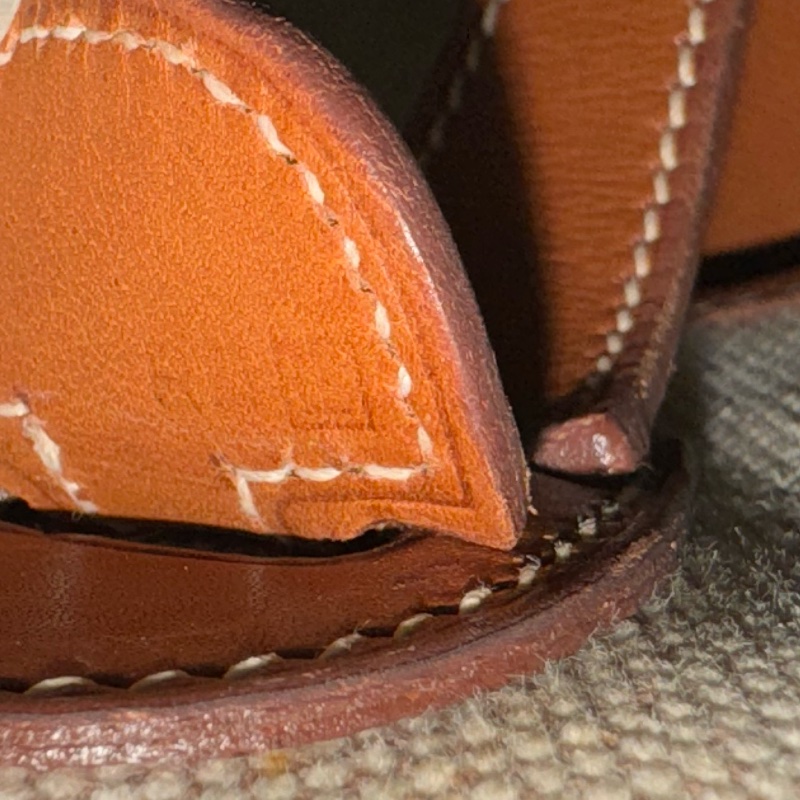 愛馬仕伊芙琳Hermes Evelyne29帆布拼馬鞍皮銀釦/愛馬仕帆布拼皮肩背包-31