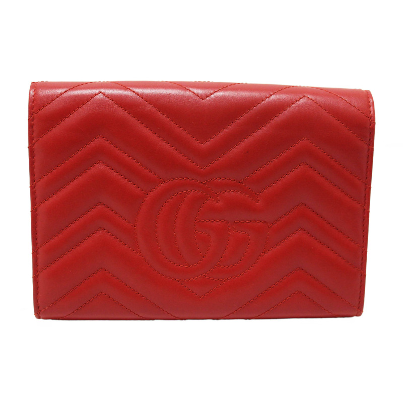 Gucci Red Marmont Matelassé Chevron Leather Mini Bag-2
