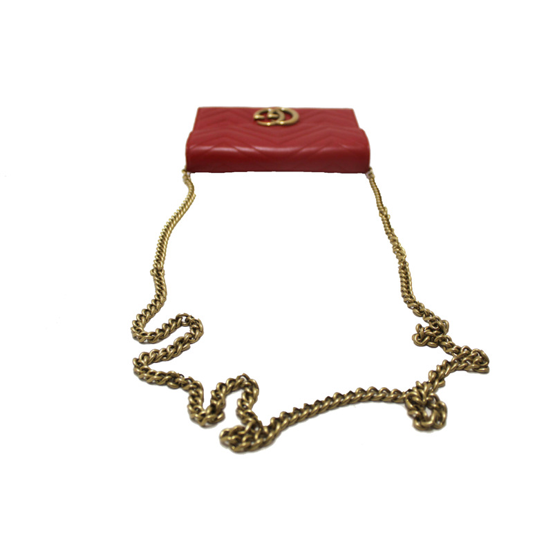 Gucci Red Marmont Matelassé Chevron Leather Mini Bag-14