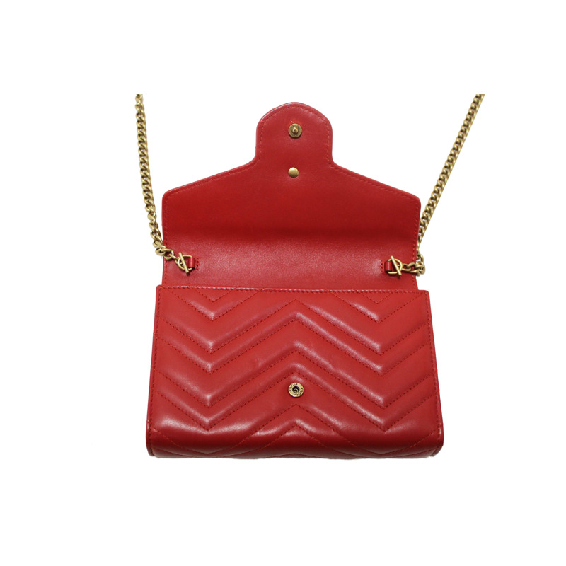 Gucci Red Marmont Matelassé Chevron Leather Mini Bag-19