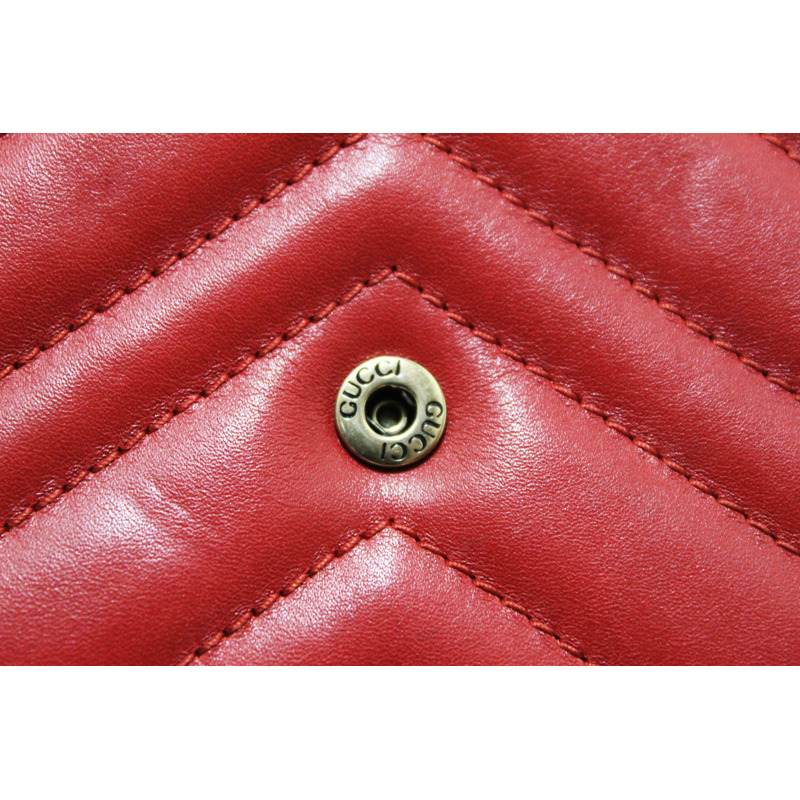 Gucci Red Marmont Matelassé Chevron Leather Mini Bag-21