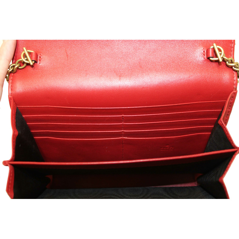 Gucci Red Marmont Matelassé Chevron Leather Mini Bag-26