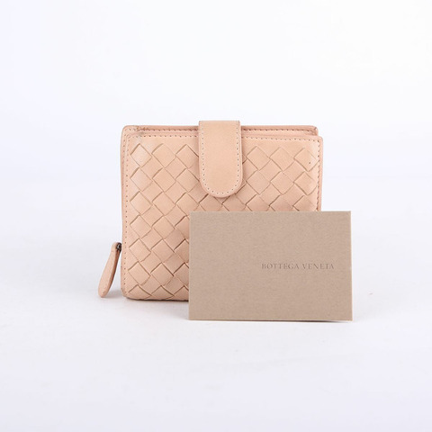 BOTTEGA VENETA 粉紅色 Intrecciato Zippy 錢包