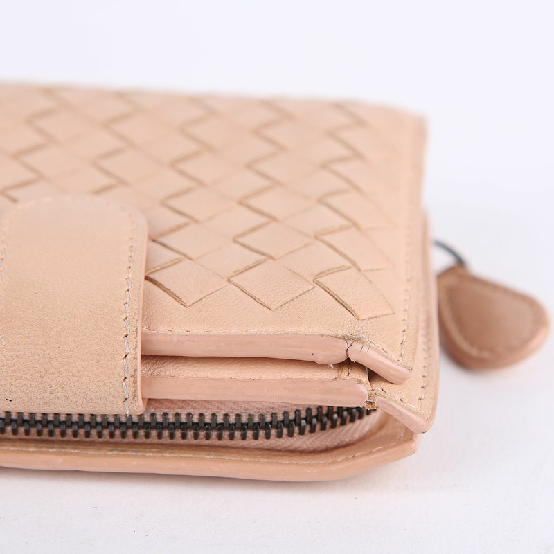 BOTTEGA VENETA 粉紅色 Intrecciato Zippy 錢包-10
