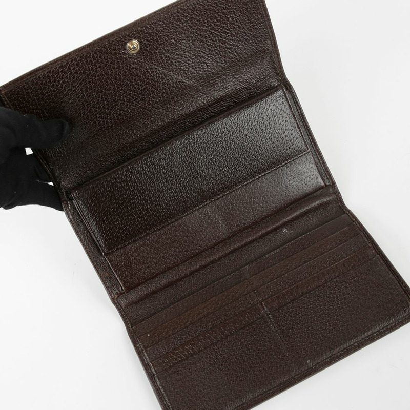 GUCCI GG 提花帆布翻蓋長版皮夾 254586-4