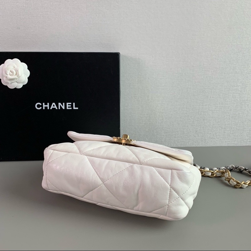 全網最低價🈶購證😍Chanel白金小號19bag單肩斜挎手提包-13