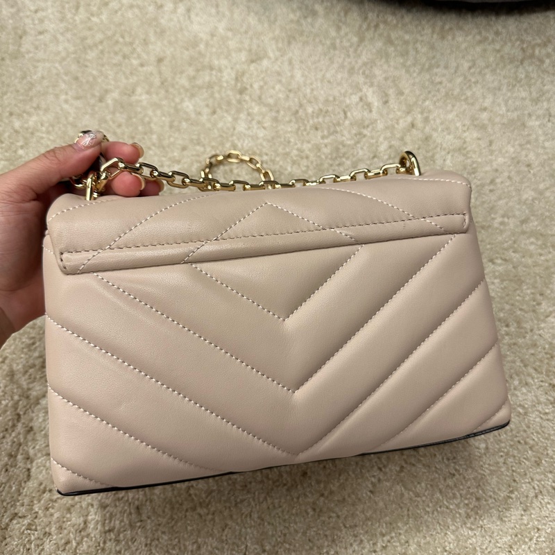 二手Michael Kors cece中號 絕版櫻花粉 羊皮鏈條包 MK-4