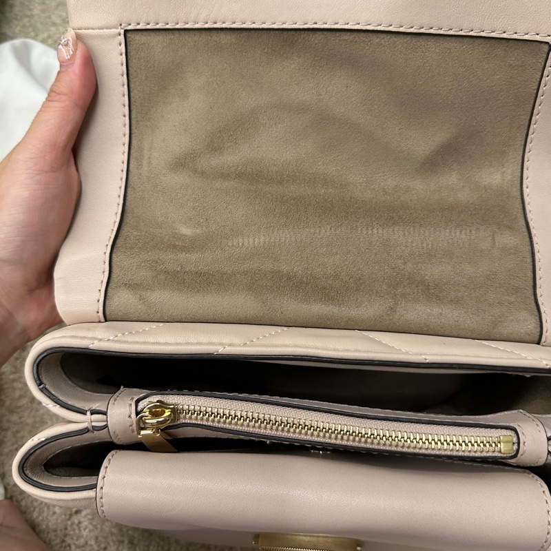 二手Michael Kors cece中號 絕版櫻花粉 羊皮鏈條包 MK-11