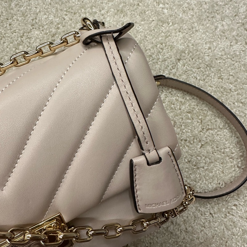 二手Michael Kors cece中號 絕版櫻花粉 羊皮鏈條包 MK-12