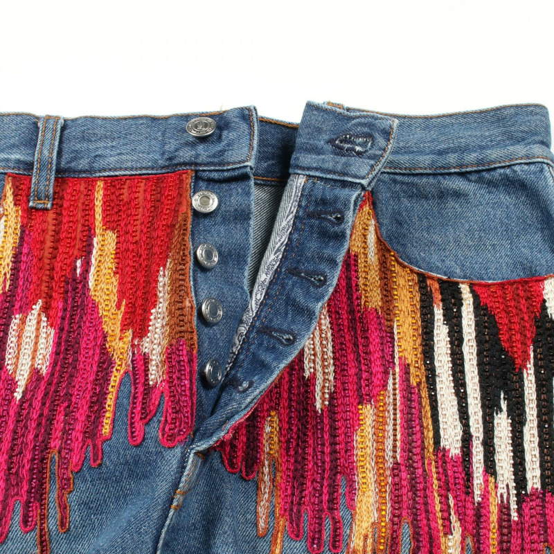 ETRO 牛仔褲 棉質 藍色 多色 二手 女款-4