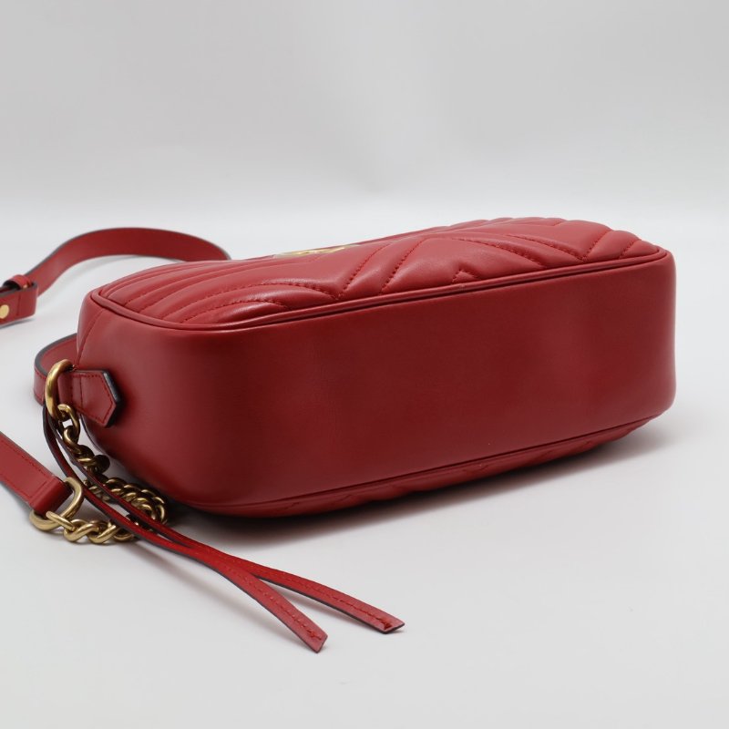 GUCCI Marmont相機包 - 小號紅金-4