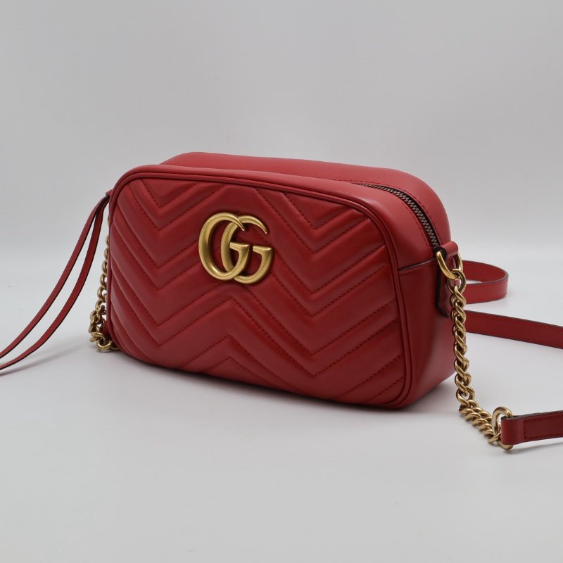 GUCCI Marmont相機包 - 小號紅金-5