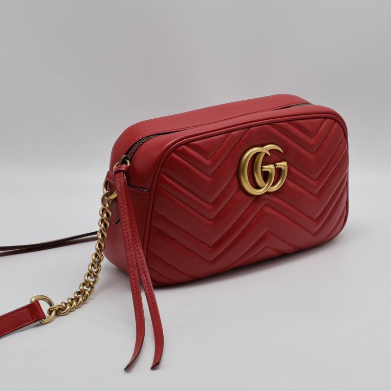 GUCCI Marmont相機包 - 小號紅金-6