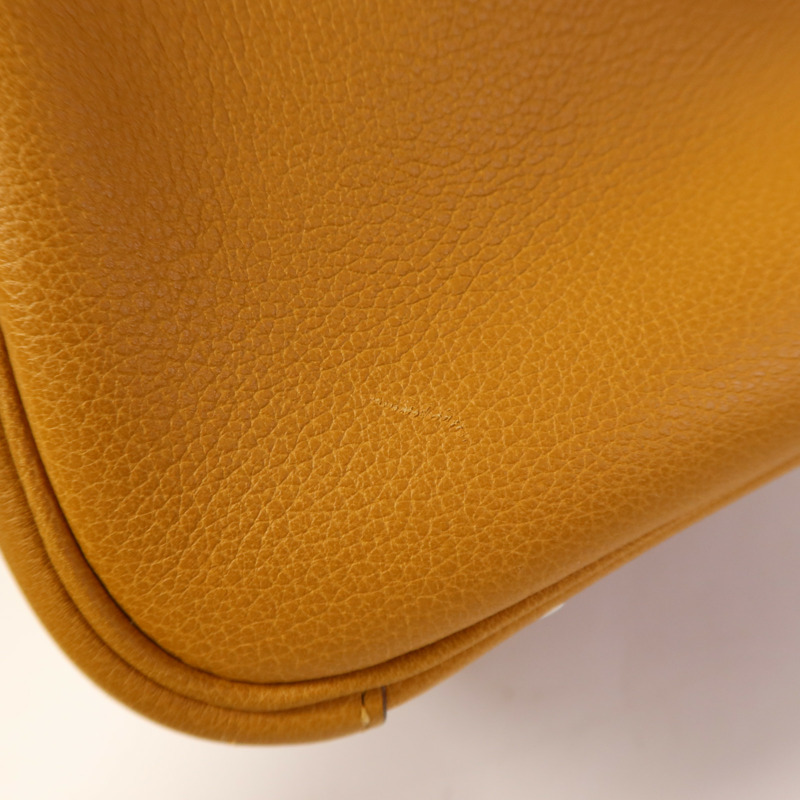 HERMES Evercolor皮革Lindy 30銀扣手挽肩背兩用袋Sesame-15