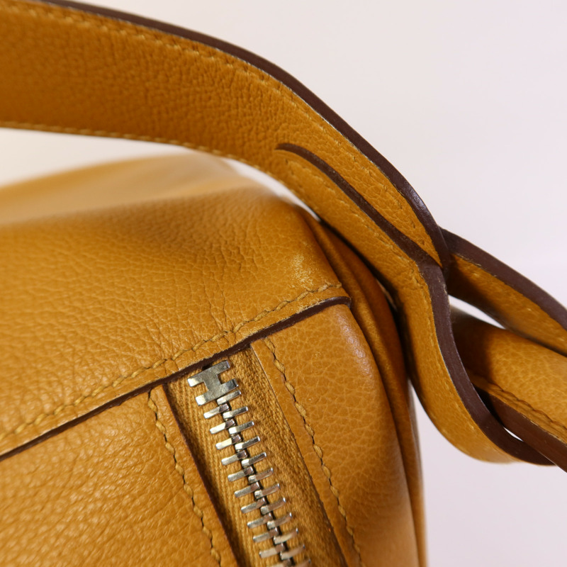 HERMES Evercolor皮革Lindy 30銀扣手挽肩背兩用袋Sesame-17