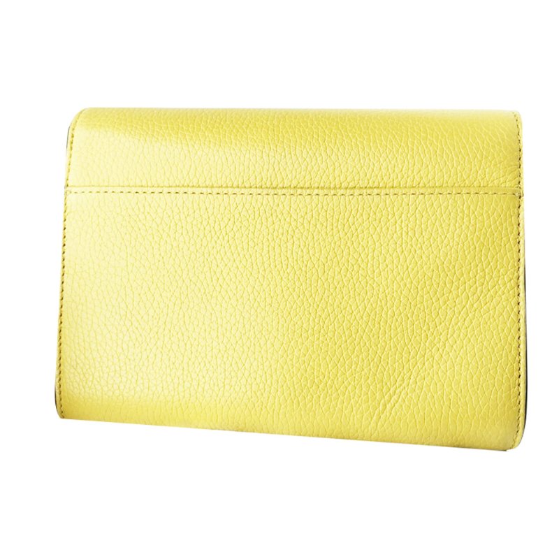 【TORY BURCH】雙T-LOGO翻蓋皮革斜背包-黃色-1