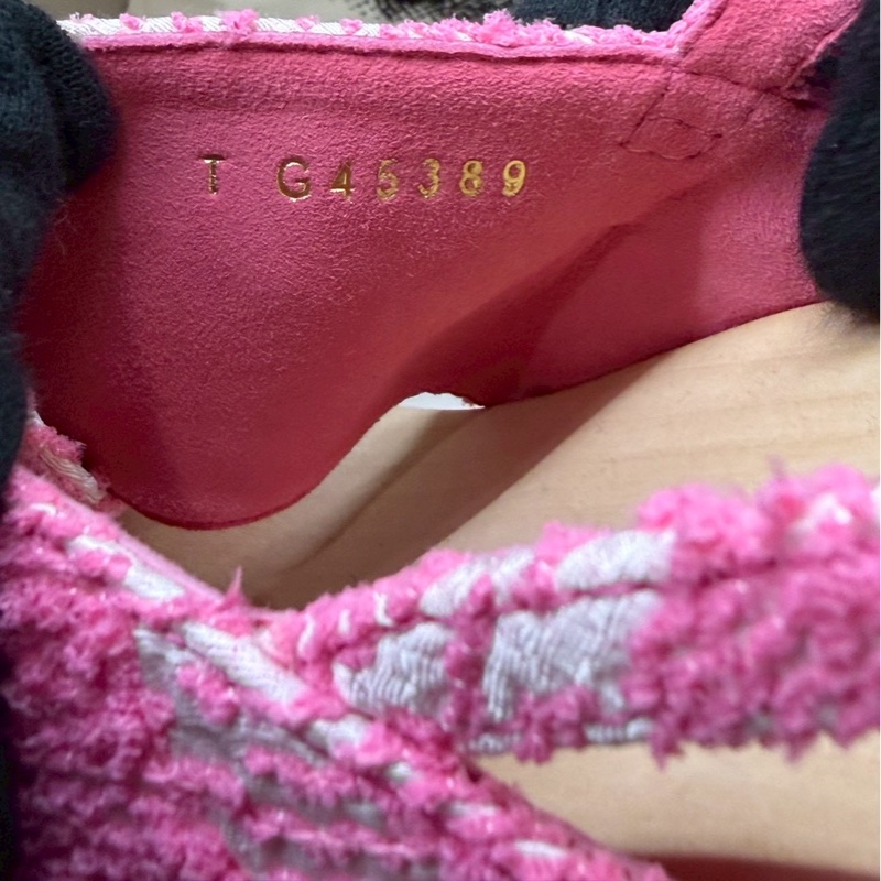 CHANEL 24C粉色幸運草木屐厚底涼鞋 40號 全新品-10