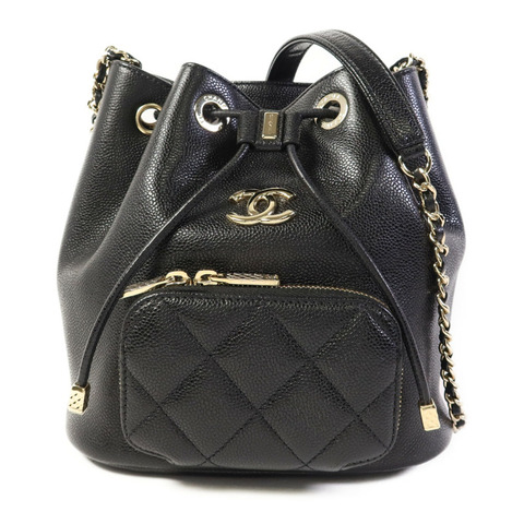 CHANEL 牛皮皮革Chain Shoulder Bag金扣鏈帶肩背袋