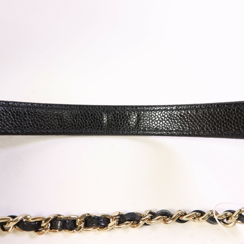 CHANEL 牛皮皮革Chain Shoulder Bag金扣鏈帶肩背袋-15