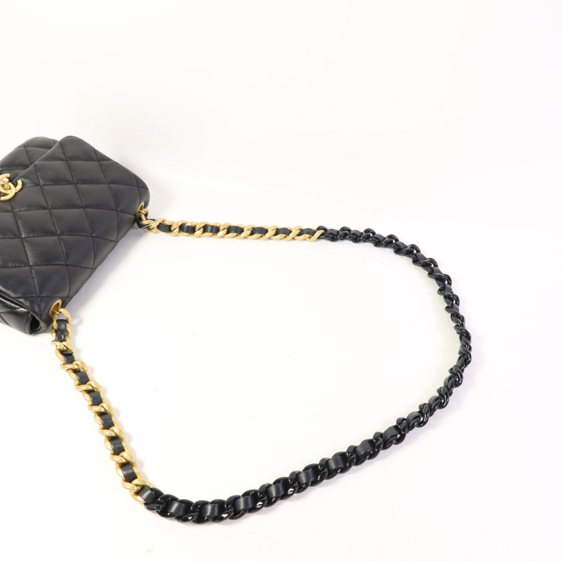 CHANEL 羊皮皮革Chain Shoulder Bag金扣鏈帶肩背袋-4