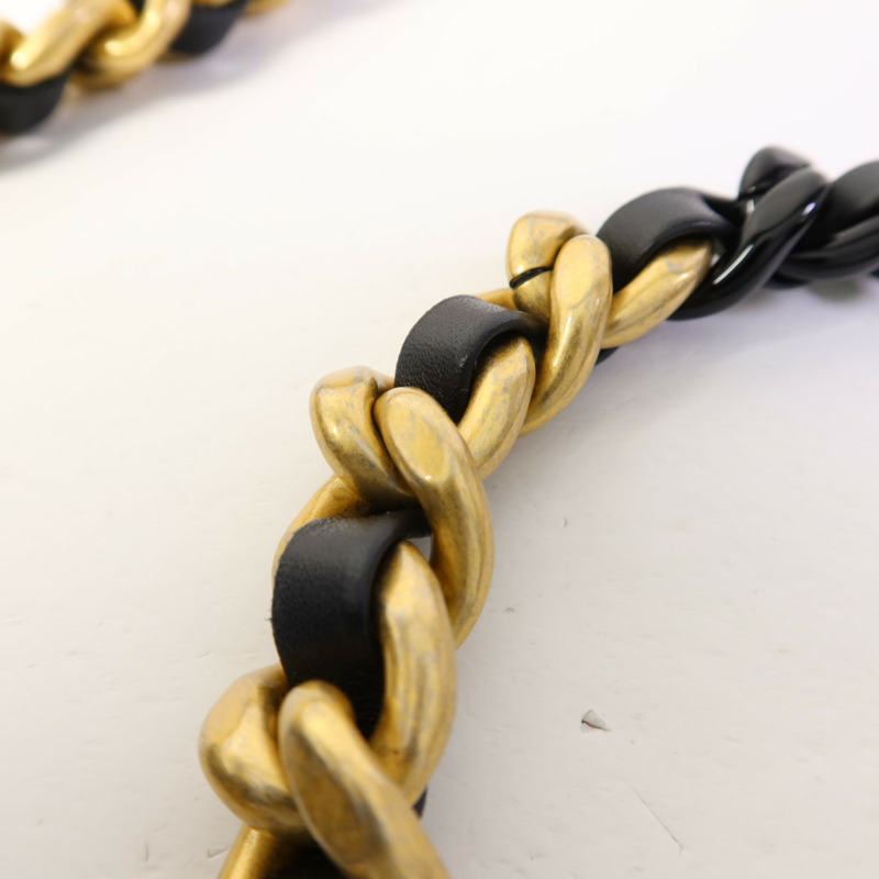 CHANEL 羊皮皮革Chain Shoulder Bag金扣鏈帶肩背袋-9