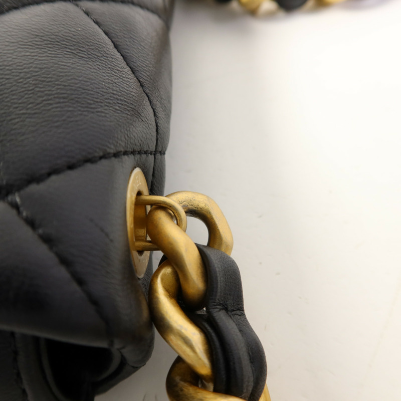 CHANEL 羊皮皮革Chain Shoulder Bag金扣鏈帶肩背袋-10