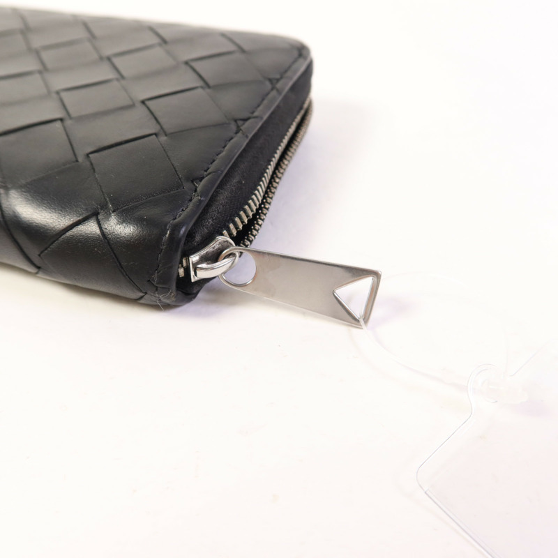 BOTTEGA VENETA 織紋皮革Long Round Wallet銀扣長錢包-9