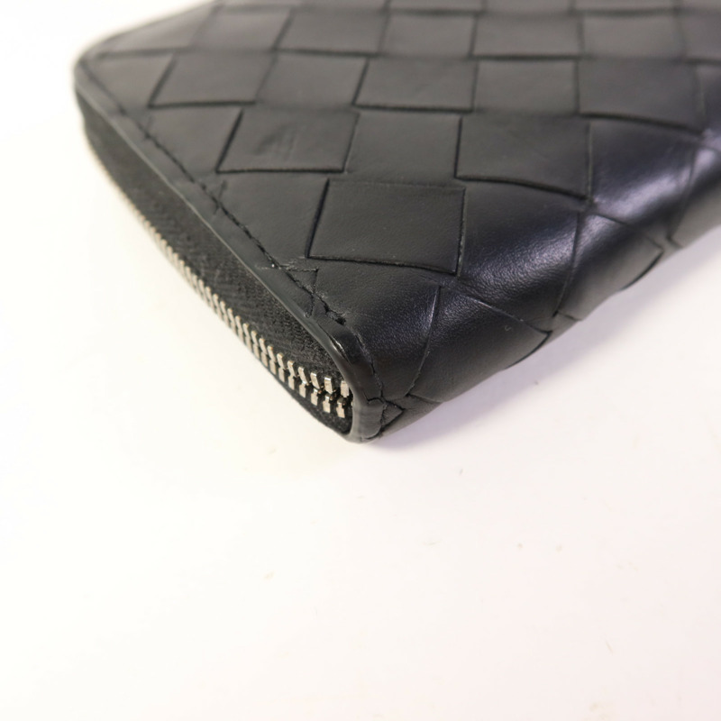 BOTTEGA VENETA 織紋皮革Long Round Wallet銀扣長錢包-11