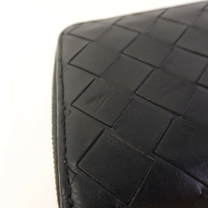 BOTTEGA VENETA 織紋皮革Long Round Wallet銀扣長錢包-14