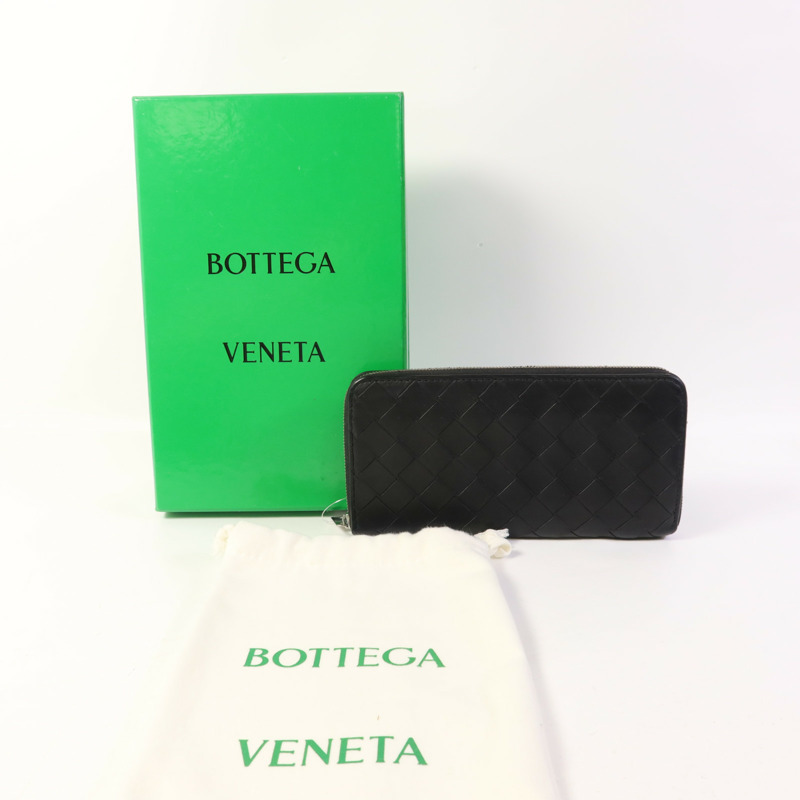BOTTEGA VENETA 織紋皮革Long Round Wallet銀扣長錢包-16