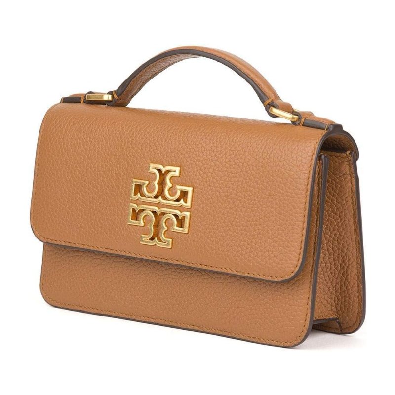 【TORY BURCH】雙T-LOGO皮革翻蓋兩用鍊包-駝色-1