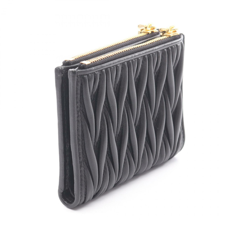 Miu Miu MATELASSE'MIU 雙折迷你皮夾 5ML024AFPPF0002 皮革 黑色-1