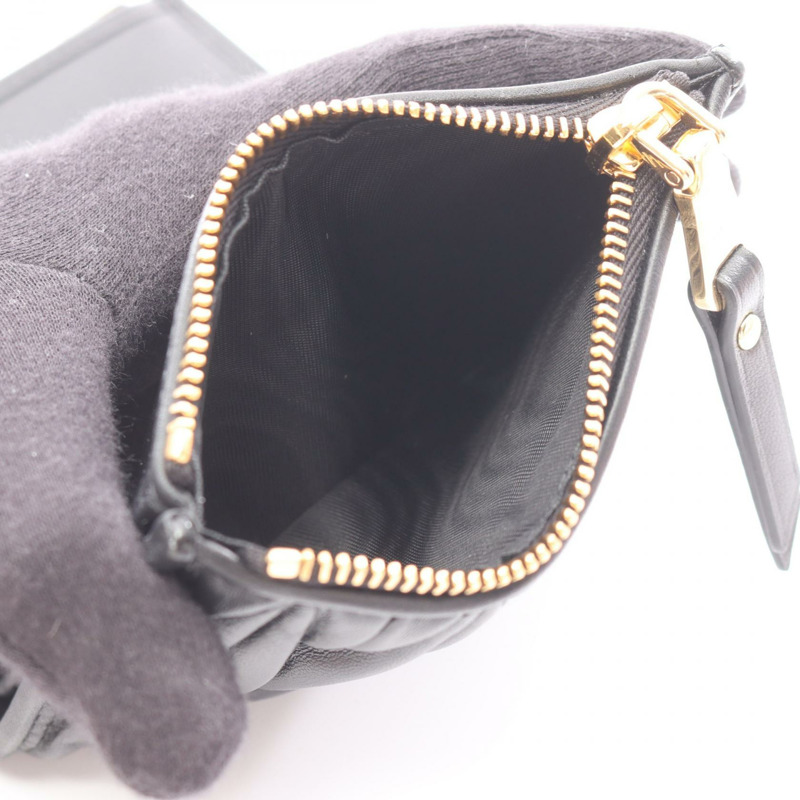 Miu Miu MATELASSE'MIU 雙折迷你皮夾 5ML024AFPPF0002 皮革 黑色-3