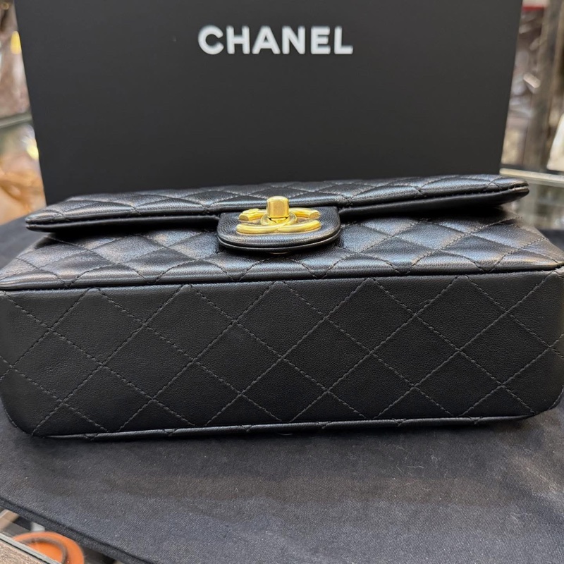 新款黑色小羊皮金口雙C調節扣-2