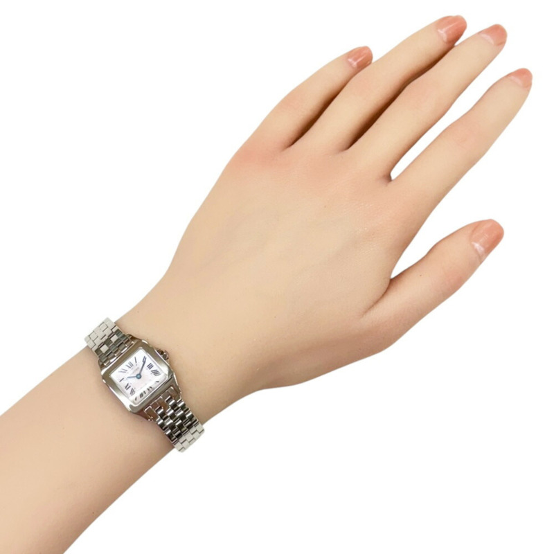 卡地亞 Santos Demoiselle SM 女士腕錶，不鏽鋼 2698 石英機芯，粉紅錶殼-1