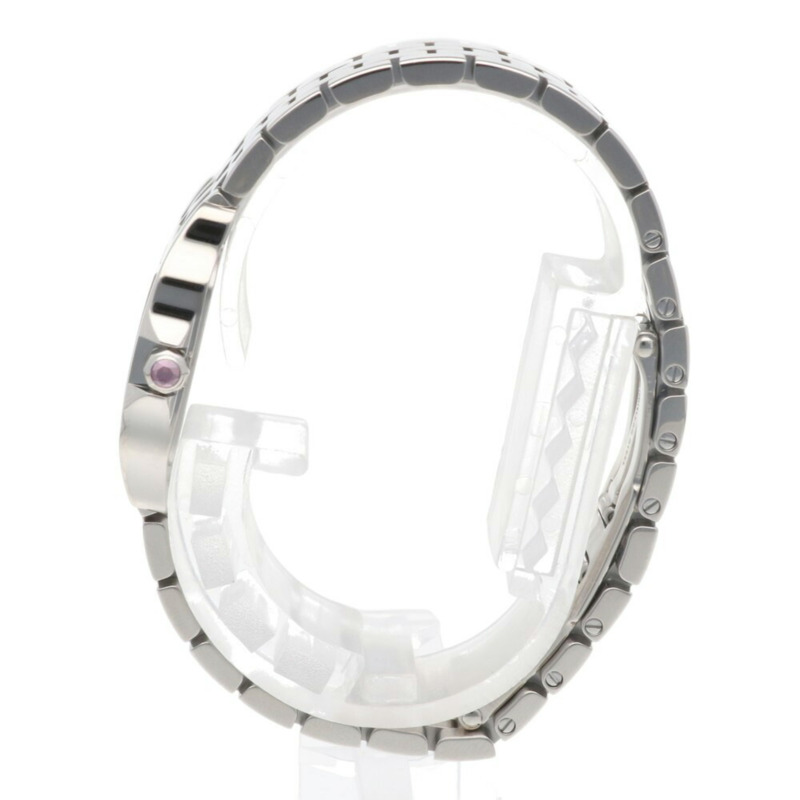 卡地亞 Santos Demoiselle SM 女士腕錶，不鏽鋼 2698 石英機芯，粉紅錶殼-3