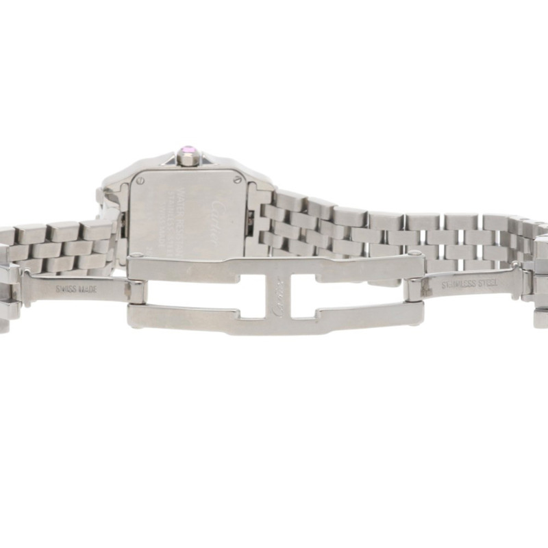 卡地亞 Santos Demoiselle SM 女士腕錶，不鏽鋼 2698 石英機芯，粉紅錶殼-8