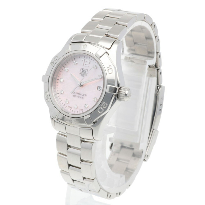 TAG Heuer 豪雅競潛系列 WAF141A 不鏽鋼石英腕錶，翻新款，女錶，鑲嵌10顆鑽石，粉紅錶殼-2