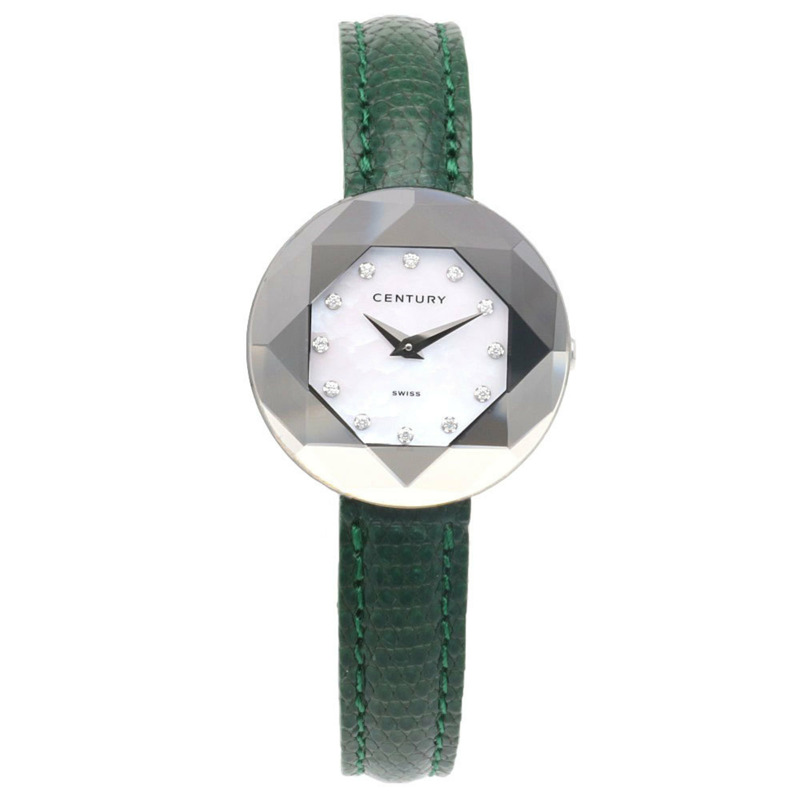 世紀高級訂製腕錶，不鏽鋼材質，型號832.7.S.12X.12.KLO，石英機芯，女士款，白色錶殼，鑲嵌12顆鑽石-4
