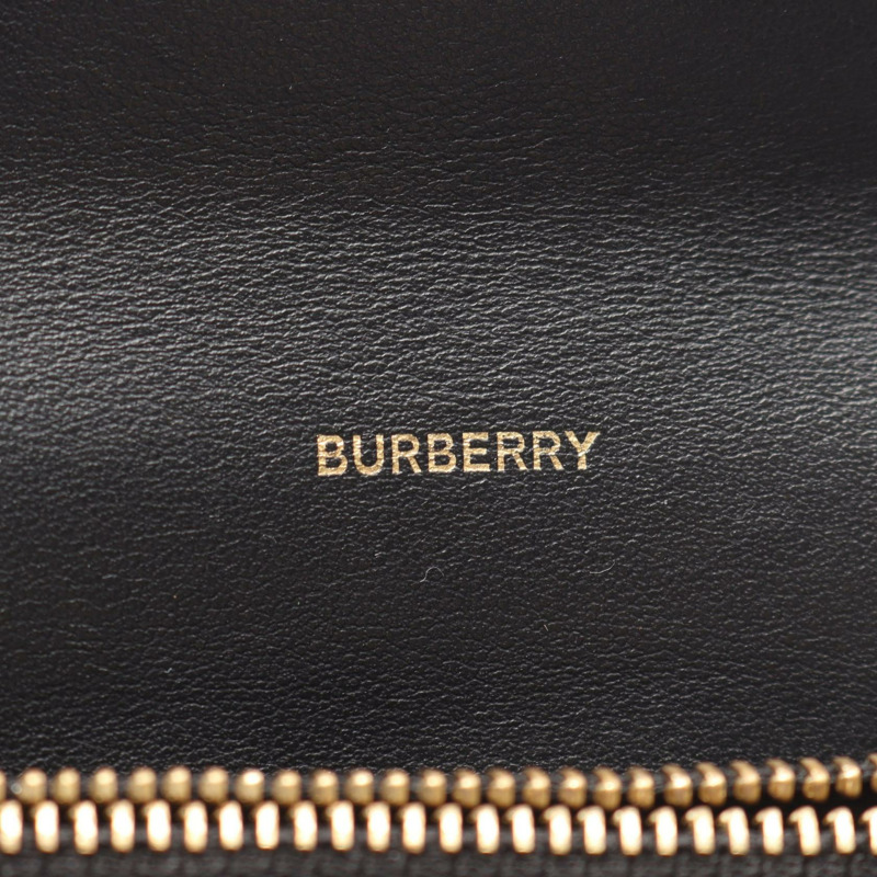 BURBERRY TB 雙折長款皮夾，黑色真皮，二手女款-3