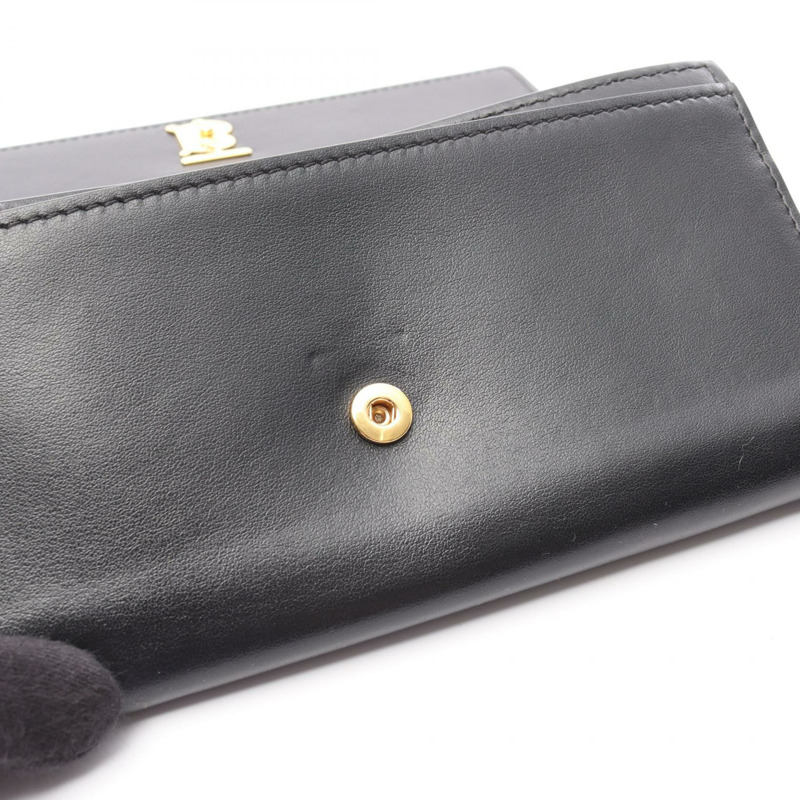 BURBERRY TB 雙折長款皮夾，黑色真皮，二手女款-5