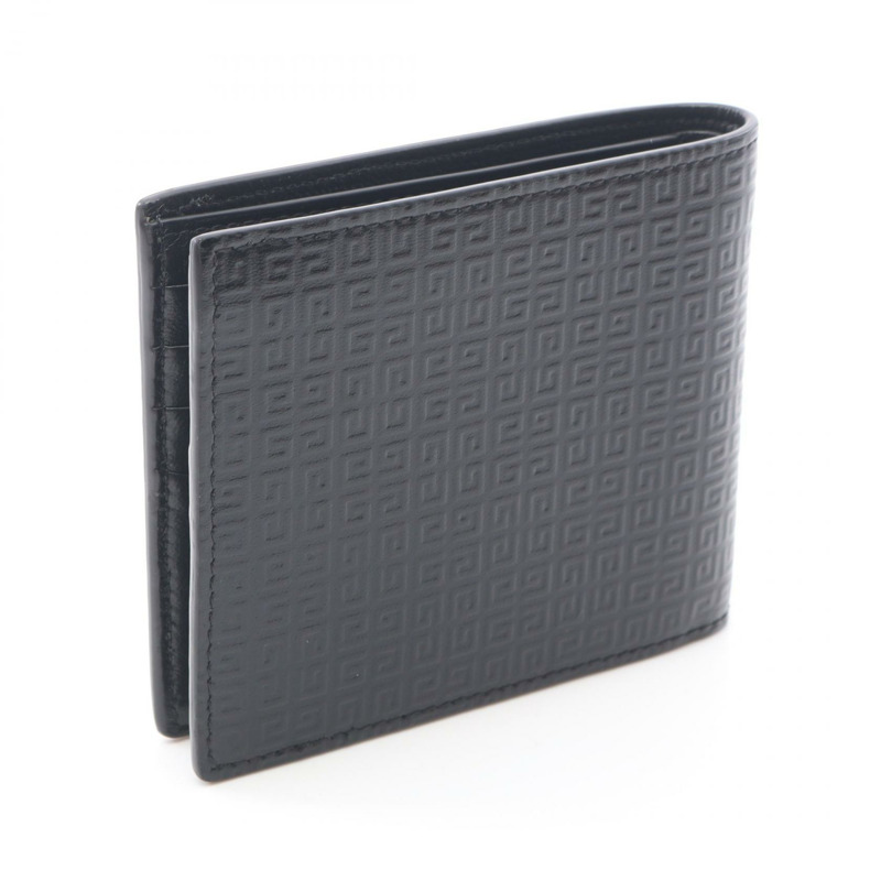 紀梵希 4G 雙折皮夾,黑色,男士二手,皮革材質,小巧便攜-1