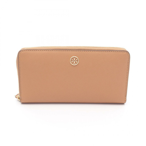 Tory Burch Robinson Around 長款皮夾 45254 皮革 棕色 二手 女士