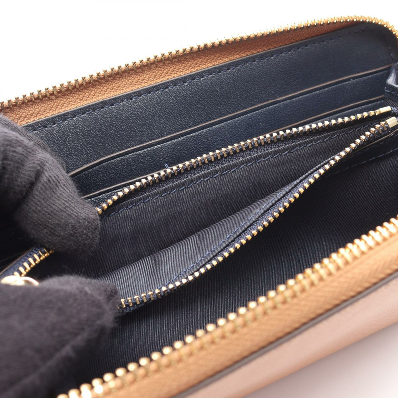 Tory Burch Robinson Around 長款皮夾 45254 皮革 棕色 二手 女士-4