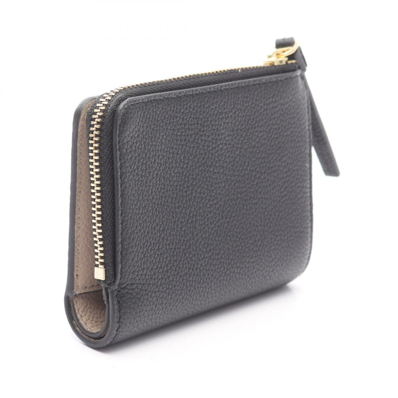 Tory Burch MCGRAW 雙折迷你皮夾 158904001 皮革 黑色 全新 女士-1