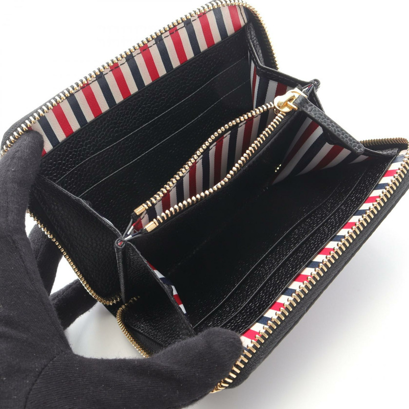 THOM BROWNE 圓形皮夾 FAW013A00198001 黑色真皮 全新 男女通用-2